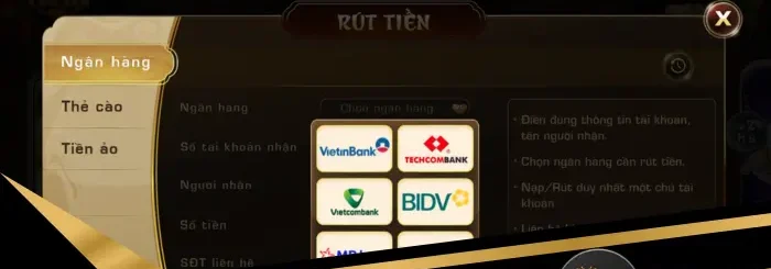 Hướng dẫn cách rút tiền iWIN bằng ngân hàng nhanh chóng.