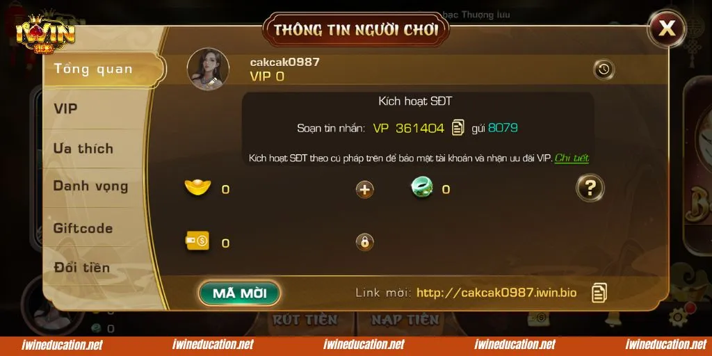 Kích hoạt số điện thoại để tự do chỉnh sửa thông tin cá nhân