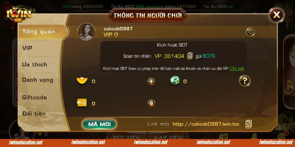 Bạn cần trở thành thành viên chính thức của IWIN để nạp tiền