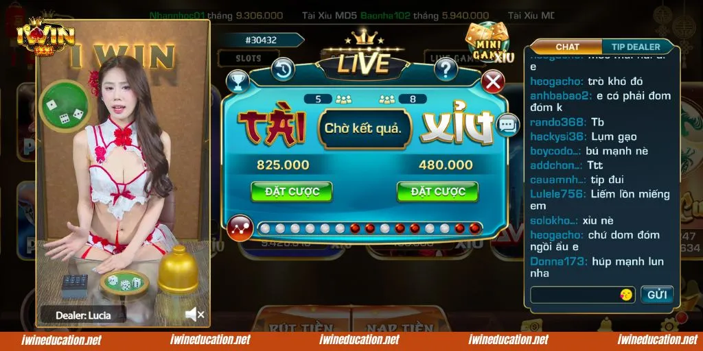 Tài xỉu IWIN Livestream cho phép tương tác thời gian thực với dealer